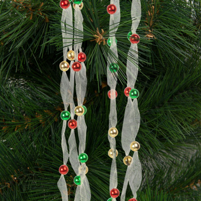 Ghirlandă de Crăciun din organza &amp;ndash; 2,7 m &amp;ndash; 10 mm &amp;ndash; multicoloră foto