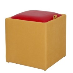 TABURET BOX P - CORP STOFA GALBEN/CAPAC IMITATIE ROSU