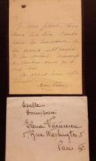Maria Văcărescu - scrisoare autografă semnată foto