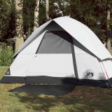 Cort Camping Cupola 3 Persoane vidaXL Alb Impermeabil Opac 213x213x132cm Poliester + Geanta Transport