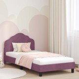 Cumpara ieftin Cadru de pat pentru copii cu spatar Violet 90 x 190 cm Catifea