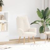 vidaXL Cea mai tare fotoliu relaxant din stofă asemănătoare l&acirc;nii crem