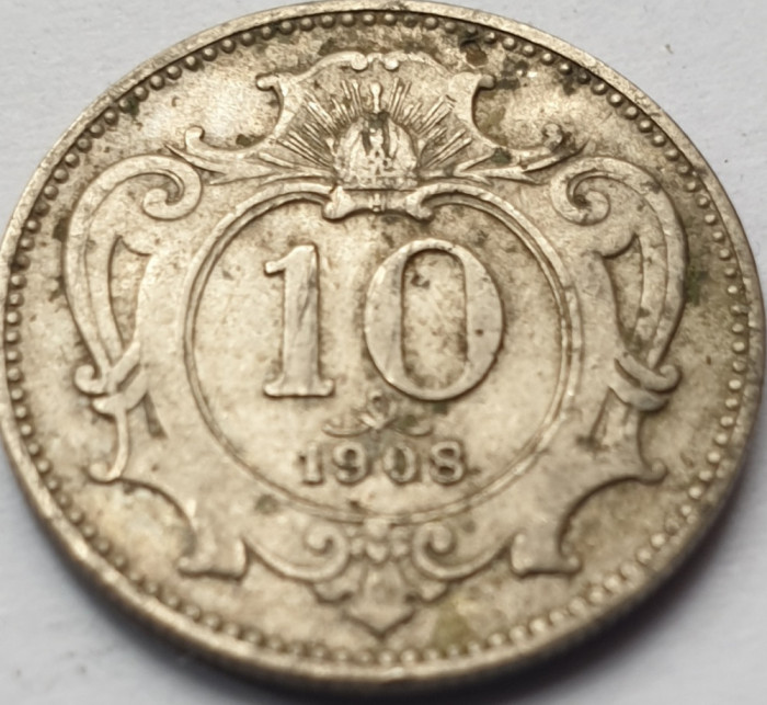 10 Heller 1908 Austria, Km#2802, Franz Joseph I