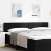 VidaXL Cap de Pat LED Design Linii Negru 200 cm Țesătură