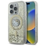 Husa pentru iPhone 16 Pro - Hello Kitty Hardcase Liquid Glitter Fever MagSafe (HKHMP16LLGDIH) - White/Gold