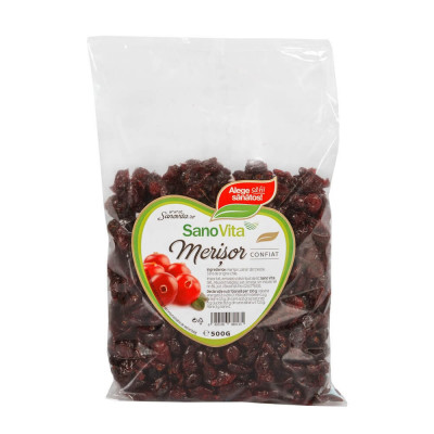 Merisoare Confiate Sano Vita, 500g, Sano Vita Merisoare, Merisoare Confiate, Merisoare Deshidratate, Merisoare Deshidratate 500g, Fructe Confiate, Pom foto