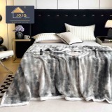 Cumpara ieftin Patura cocolino 200x230cm,gofrata cu bordura alba,gri-alba-F074
