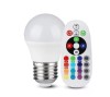 Bec LED Smart V-TAC E27 G45 3.5W RGB Dimabil 6400K Telecomanda Multicolor