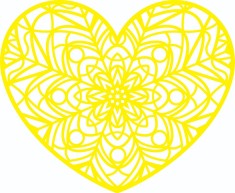 Sticker decorativ, Inima Mandala, Galben, 72 cm, 7223ST-3 foto