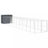 Cusca caine cu tarc antracit 214x1273x181 cm otel galvanizat