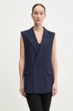 HUGO vestă culoarea bleumarin, cu doua randuri de nasturi, 50533806