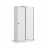 Cumpara ieftin Dulap Haine Glisant Adore Slide Compact, 2 Usi, 94x182x52 cm, Alb Stejar, MDF/PAL, Garantie 7 Ani