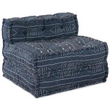 vidaXL Pouffe Geometric Manual Indigo 70 x 70 x 54 cm țesătură