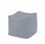 Fotoliu mic taburet cub xl panama grey pretabil si la exterior umplut cu perle polistiren, PufRelax