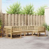 vidaXL Set de canapele de exterior cu pernă 6 pcs Alb și Bej 3386922