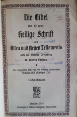 D. MARTIN LUTHERS - DIE BIBEL SCHRIFT - BIBLIA {1916} foto