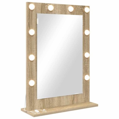 vidaXL Oglindă de Toaletă Stejar Sonoma MDF, Sticlă 70 x 50 x 18 cm foto