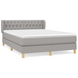 Cumpara ieftin Pat continental, gri deschis, 140x200 cm, material textil
