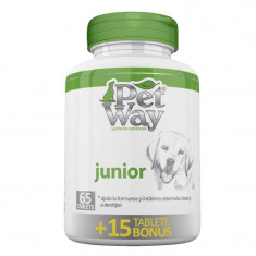 Supliment nutritiv pentru caini Petway Junior, 65 tablete + 15 bonus foto