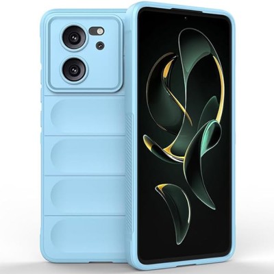Husa Wave din Silicon compatibila Xiaomi 13T / 13T Pro Anti-Shock, Albastru deschis foto
