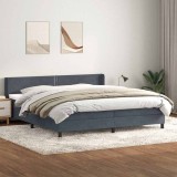 vidaXL Pat box spring cu saltea, gri &icirc;nchis, 180x210 cm, catifea 3318040