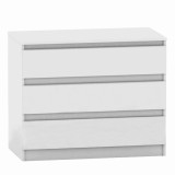Cumpara ieftin Comoda cu 3 sertare din mdf alb Hany 90x49x73.5 cm