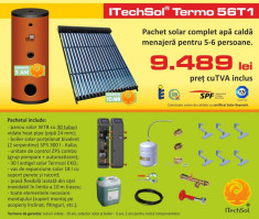 Pachet solar (kit) complet apa calda menajera pentru 5-6 persoane (ITechSol?... foto