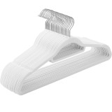 SONGMICS Set de 20 de umerase pentru haine, anti-alunecare cu catifea, bara de cravata si carlig pivotant, 43,5 cm, alb Household NewTrend
