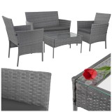 Set mobilier de gradina din technoratan antracit Gardlov