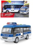 Microbuz de politie cu sunete, lumini, functie deschidere usi, 24 cm, Oem