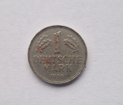 Germania 1 Mark 1956 F moneda nichel km # 110 foto