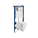Set Rezervor WC Suspendat Roya Ride 82W, HDPE, 6-9L, Albastru/Alb, 500x120x1140 mm