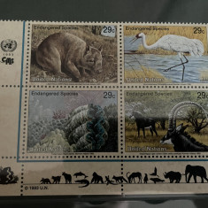 Natiunile Unite - Serie timbre pasari, fauna nestampilate MNH