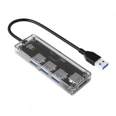 HUB USB Orico TA1U3-4A 4 port-uri USB 3.0 transparent foto