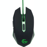 Cumpara ieftin MOUSE GEMBIRD - gaming cu fir optic iluminare negru / verde MUSG-001-G