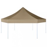 VidaXL Foișor pliabil hexagonal pop-up gri taupe 3,6x3,1 m 220g/m&sup2;