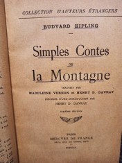 Rudyard Kipling - Simples contes de la Montagne (Editia: 1929) foto