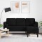 vidaXL Sofa cu 3 locuri cu Chaise &icirc;n formă de L Neagră 160 cm Catifea