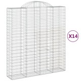 Cumpara ieftin Cosuri gabion arcuite, 14 buc 200x50x220/240cm, fier galvanizat