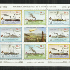 V 153 - VAPOARE, NAVE - SAO TOME E PRINCIPE - BLOC NESTAMPILAT, MNH