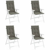 vidaXL Perne scaun cu spătar &icirc;nalt 4 buc. melanj gri 120x50x4cm textil