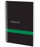 Caiet A4 cu linii, spira, Uniblack, 120f, 70gr, coperta neagra-verde, Gimihome