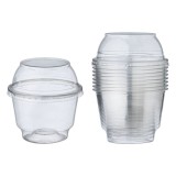 Set 10 recipiente reutilizabile cu capac din plastic pentru servire,285 ml