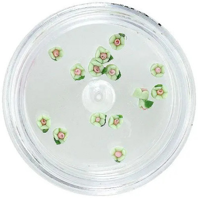 Decorațiuni unghii - flori acrilice, verzi deschis foto