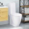 vidaXL Vas WC toaletă de baie, alb, ceramică, rotund, flux inferior