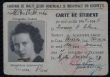 Carte de student (Ionescu Elena), Academia de Inalte Studii Comerciale si Industriale Bucuresti, 1945-1946