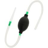 Duș anal cu tub de golire ADDICTED TOYS Travel Cleaner 3, din material flexibil și hipoalergenic, negru cu verde, 70 cm