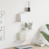 vidaXL Raft de perete cu raft Pe perete 4 pcs Alb 30 x 9 x 2,5 cm 8003947