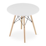 Masa stil scandinav, Artool, rotund, MDF si lemn, alb, 80x72 cm GartenVIP DiyLine