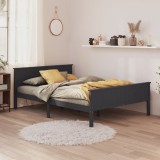 VidaXL Cadru de pat, gri, 120x200 cm, lemn masiv de pin